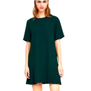 Green Zara shift dress with pleats in Xl 
22” pit to put
34” shoulder to hem